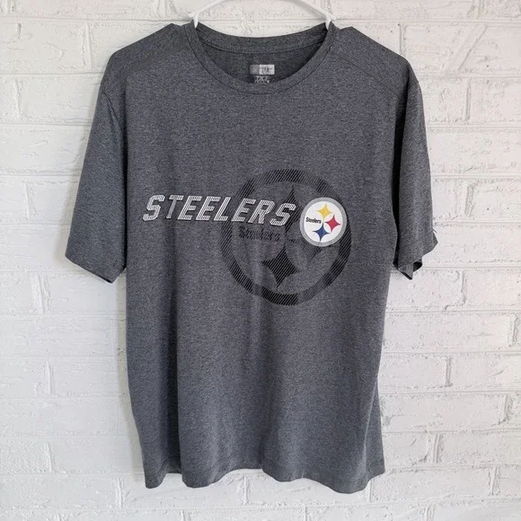 NFL Team Apparel Pittsburgh Steelers TX3 Cool Gray SS T Shirt Size M. - Picture 1 of 6